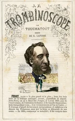 FERRY Jules Francois Camille Ferry (1832-1893) . ilustración de "Le Trombinoscope", periódico político satírico de Leon-Charles Bienvenu, conocido como Touchatout (1835-1910) monografía N. 26, París