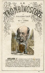 Guillaume Ier - GUGLIELMO I - ilustración de "Le Trombinoscope", periódico político satírico de Leon-Charles Bienvenu, conocido como Touchatout (1835-1910) monografía N. 13, París
