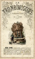 Jules FAVRE (1809-1880) ilustración de "Le Trombinoscope", periódico político satírico de Leon-Charles Bienvenu, conocido como Touchatout (1835-1910) monografía N. 1, París