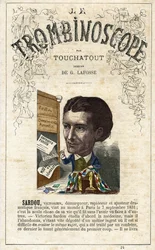 Victorien SARDOU (1831-1908) - ilustración de "Le Trombinoscope", periódico político satírico de Leon-Charles Bienvenu, conocido como Touchatout (1835-1910) monografía N. 24, París