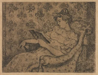 mujer sentada leyendo