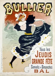 Póster "Bullier" para el baile - pub de finales del siglo XIX