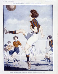 Fútbol femenino - en "La Vie Parisienne" de febrero de 1922 (impresión)