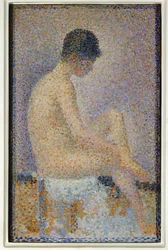 Modelo sentada, de perfil (pintura sobre lienzo)