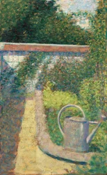 La regadera - Jardín en Le Raincy, c.1883 (óleo sobre madera)