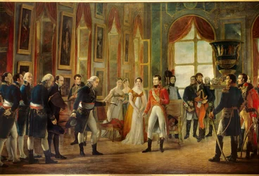 Napoleón I recibido en Saint-Cloud por el Senatus-Consulte que lo proclamó emperador de los franceses el 18/05/1804