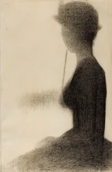 Mujer sentada con sombrilla (estudio para La Grande Jatte)