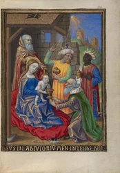 La Adoración de los Magos de un Libro de Horas Ms. 48 fol. 59, c.1480-90