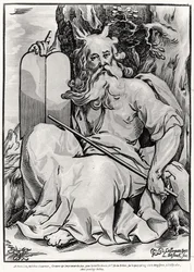 Moisés, grabado por Ludwig Businck (c.1590-después de 1630)