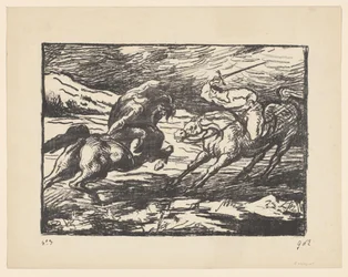 Pelea entre dos jinetes