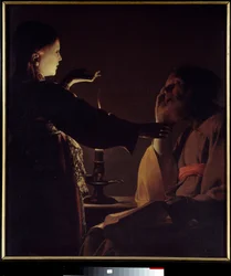 Aparición del ángel a San José (también conocido como El sueño de San José). Pintura de Georges de La Tour (1593-1652)