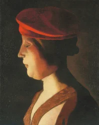 Cabeza de una mujer; un fragmento