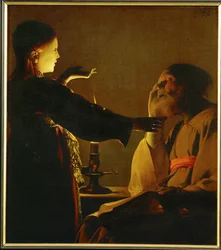 El Ángel se aparece a San José (pintura sobre lienzo)