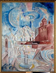 Fantaisie (Fantasía) - Pintura de Georgi Bogdanovich Yakulov (1884-1928) óleo sobre lienzo, hacia 1910, arte ruso, siglo XX, futurismo - Museo Estatal de Arte, Samara (Rusia)