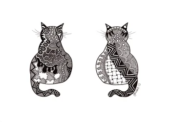 Pareja de gatos, 2015 (tinta sobre cartulina)