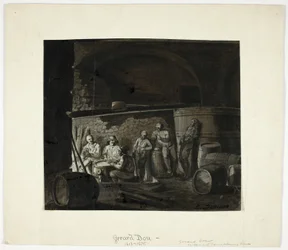 Bodega con hombres jugando a las cartas