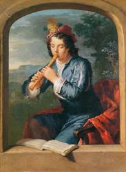 Joven tocando la flauta