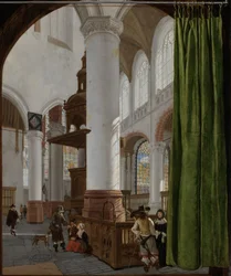 Interior de la Oude Kerk en Delft, 1654