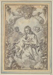 Madonna dentro del marco ornamental