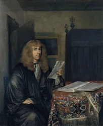 Retrato de un hombre leyendo un documento