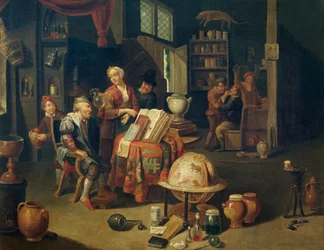 Charlatán, óleo sobre lienzo de Gerard Thomas (1663-1721), Bélgica