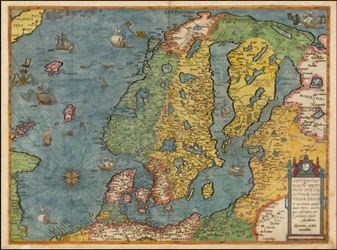 Mapa del norte de Europa de 1593 por Gerard de Jode