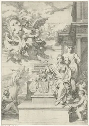 Alegoría del comercio y el escudo de armas de la familia de De Medici