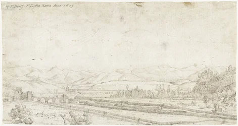 Paisaje con el Ponte Milvio, en las afueras de Roma