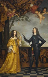 Retrato doble de Guillermo II (1626-1650), Príncipe de Orange, y su esposa María Estuardo (1631-1660).