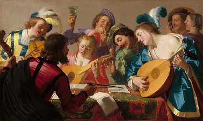 Músicos de finales del Renacimiento y principios del Barroco (Gerald van Honthorst, El concierto, 1623)