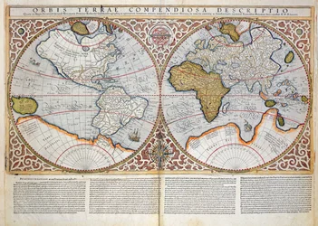 Mapa del mundo de doble hemisferio, 1587