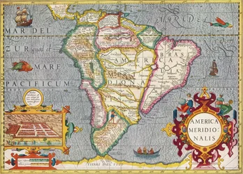 América del Sur America Meridionalis: del Atlas de Gerardus Mercator, 1633, 1936