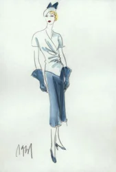 Moda femenina 1931, Falda y blusa