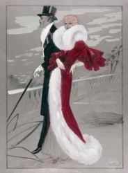 Moda, vestido de baile alrededor de 1930 / G. Hartung