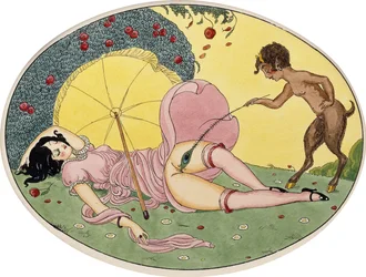 Un sátiro y una joven, hacia 1917