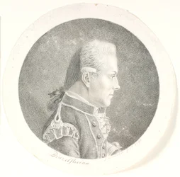 Retrato de Lars Benzelstjerne, oficial naval sueco (1759-1808). Medio cuerpo. Perfil a la derecha