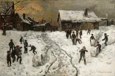Lanzamiento de bolas de nieve