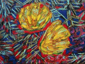 Flores de cactus,2019 (óleo sobre lienzo)