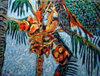 Cocotero al mediodía,2019 (óleo sobre lienzo)