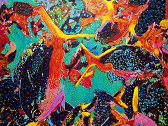 Fiesta del pescado, 2022 (óleo sobre lienzo)