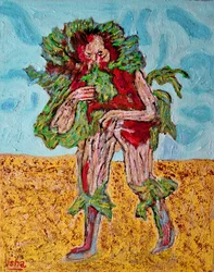 Floral Bozo Shaman, 2020 (óleo sobre lienzo)