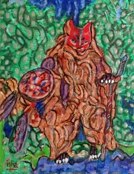 Fox Shaman,2020 (óleo sobre lienzo)