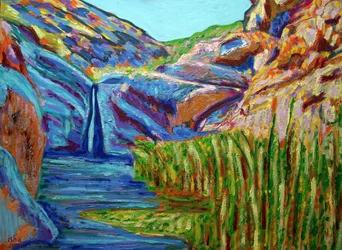 Cascada del Sol de Mayo, 2022 (óleo sobre lienzo)