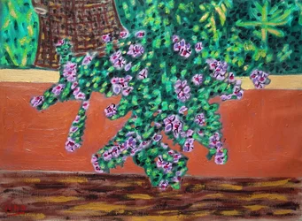 Rosy Periwinle, 2024 (óleo sobre lienzo)