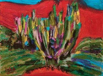 Saguaro Spirit, 2018, óleo sobre lienzo.