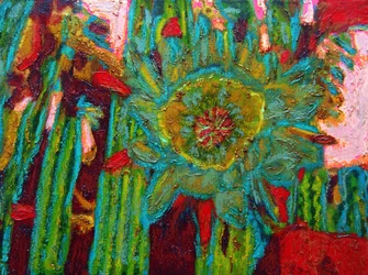 Flor de cactus de San Pedro, 2013 (óleo sobre lienzo)