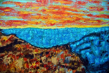 Shiva Sunrise,2022,óleo sobre lienzo
