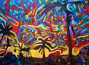 Visión Tarahumara,2023, óleo sobre lienzo