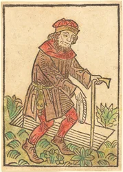 Hombre caminando hacia una tumba