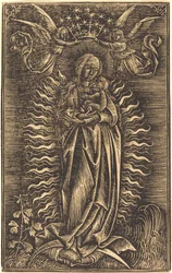 La Virgen coronada por dos ángeles